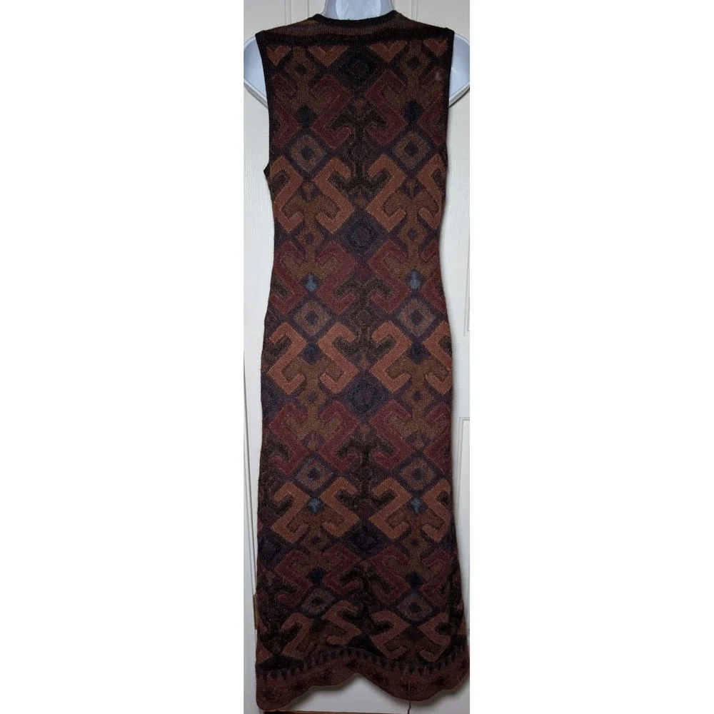 Peruvian Connection Maxi Waistcoat Women Size XS Alpaca Wool Sleeveless Cardigan